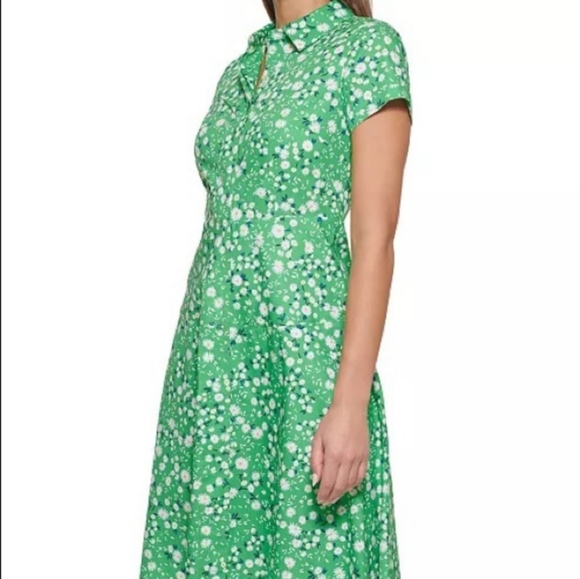 💚 NEW Tommy Hilfiger Windblown Daisy Green Floral Shirt Dress Size 8 - Picture 2 of 11